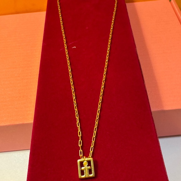 Givenchy Gold Chain Necklace with Logo Pendant - Picture 10 of 13